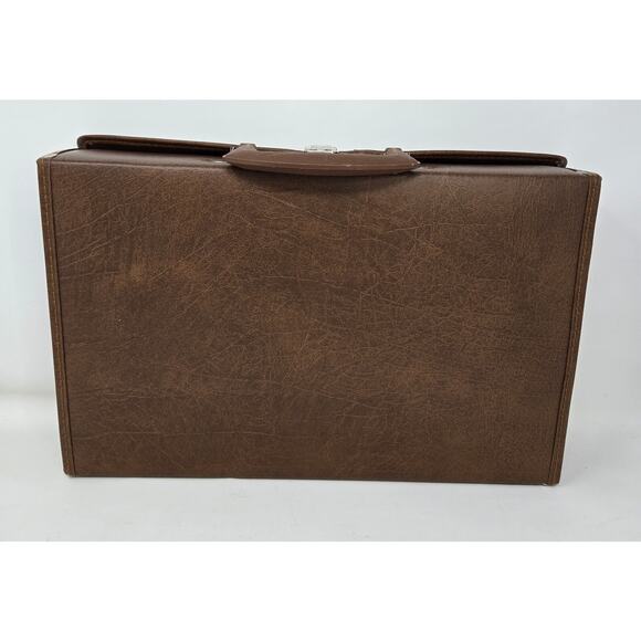 Cassette Tape Storage Carrying Case Brown Vinyl Holds 30 Handle 14.5" x 9" - Picture 11 of 15